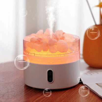 Skorter | Salt Lamp Diffuser - USB Ultrasonic Essential Oil Humidifier with Himalayan Salt Crystals & Night Light