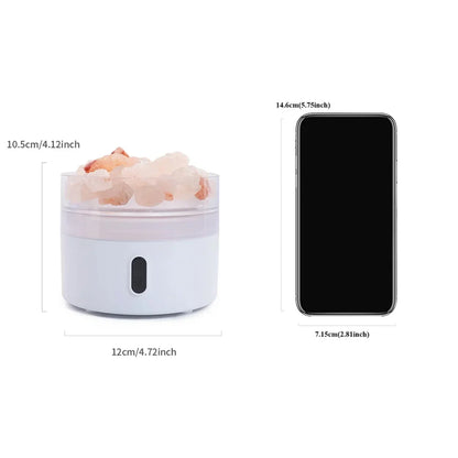 Skorter | Salt Lamp Diffuser - USB Ultrasonic Essential Oil Humidifier with Himalayan Salt Crystals & Night Light