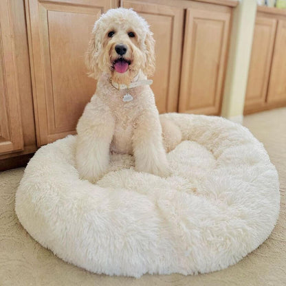 Skorter | Long Plush Donut Pet Bed with Washable Cover and Non-Slip Base