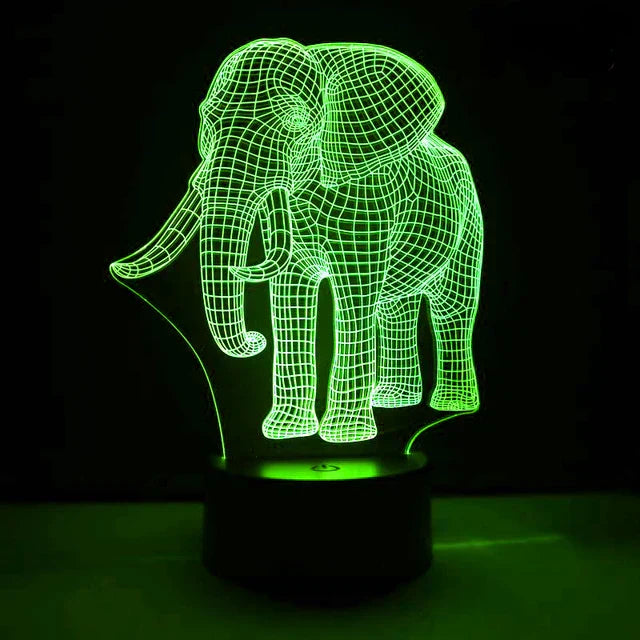 Skorter | LumiElephant - 3D LED Night Light with Color Change and Optical Illusion