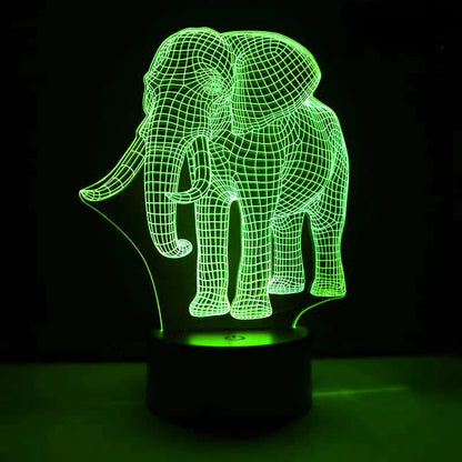 Skorter | LumiElephant - 3D LED Night Light with Color Change and Optical Illusion