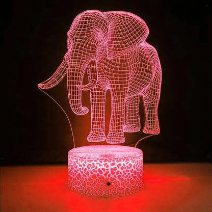 Skorter | LumiElephant - 3D LED Night Light with Color Change and Optical Illusion