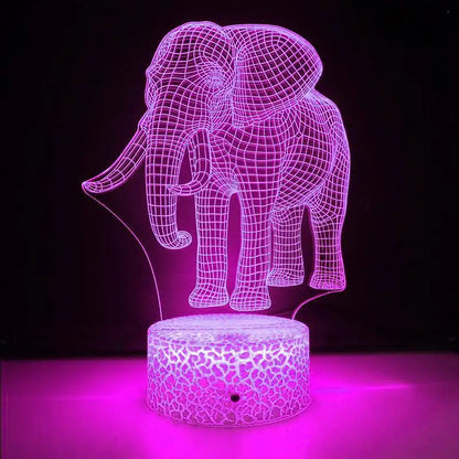 Skorter | LumiElephant - 3D LED Night Light with Color Change and Optical Illusion