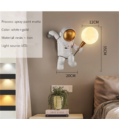 Skorter | Nordic LED personal astronaut moon children's room wall lamp kitchen dining room bedroom study balcony hall lamp decoration