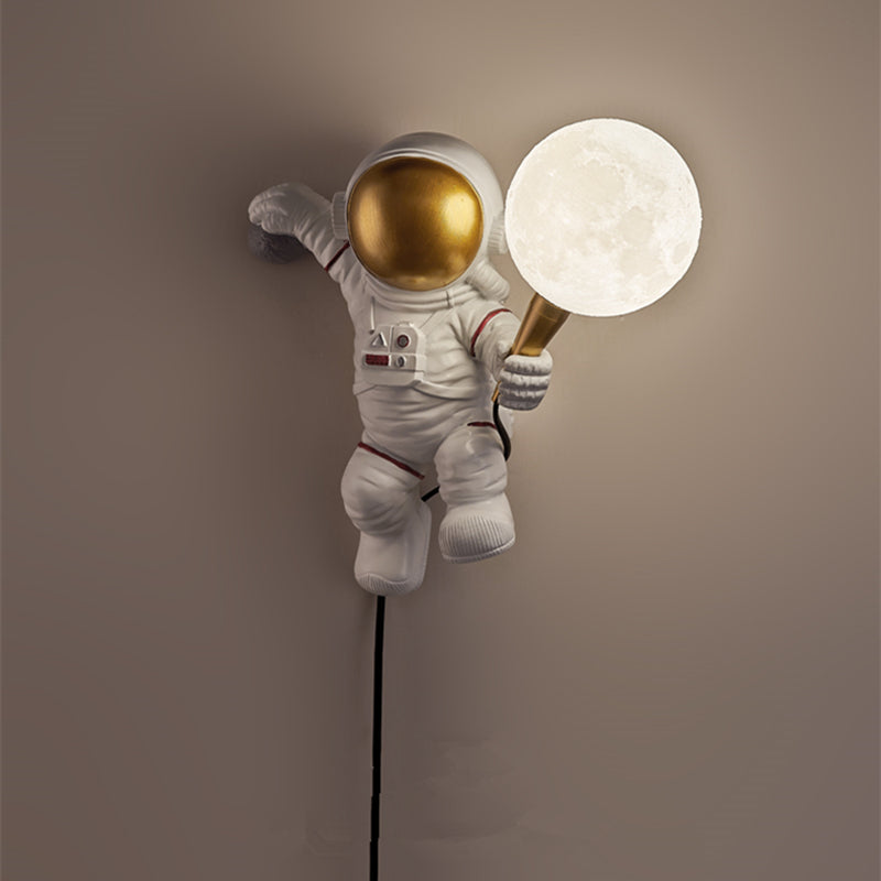 Skorter | Nordic LED personal astronaut moon children's room wall lamp kitchen dining room bedroom study balcony hall lamp decoration