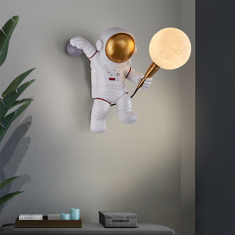 Skorter | Nordic LED personal astronaut moon children's room wall lamp kitchen dining room bedroom study balcony hall lamp decoration