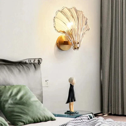 Skorter | Shell Glass Wall Light – Warm LED Decorative Fixture