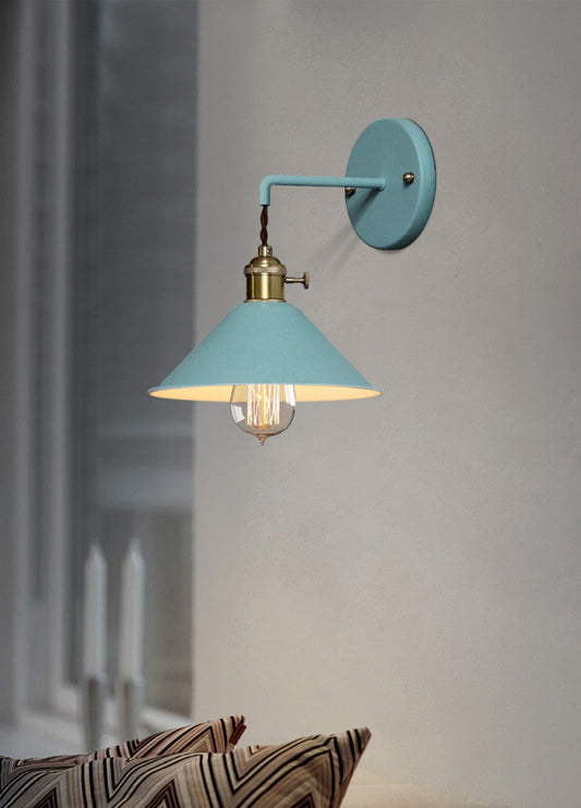 Skorter | Nordic Industrial Cone Blue Wall Lamp