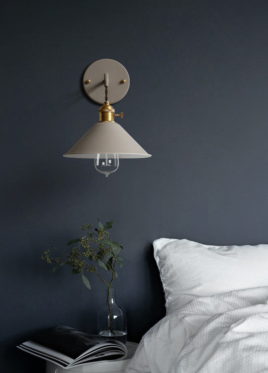 Skorter | Nordic Industrial Cone Beige Wall Lamp