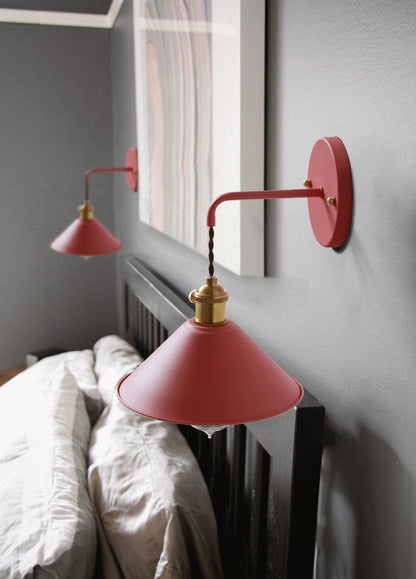 Skorter | Nordic Industrial Cone Red Wall Lamp