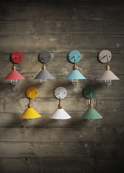 Skorter | Nordic Industrial Cone Red Wall Lamp