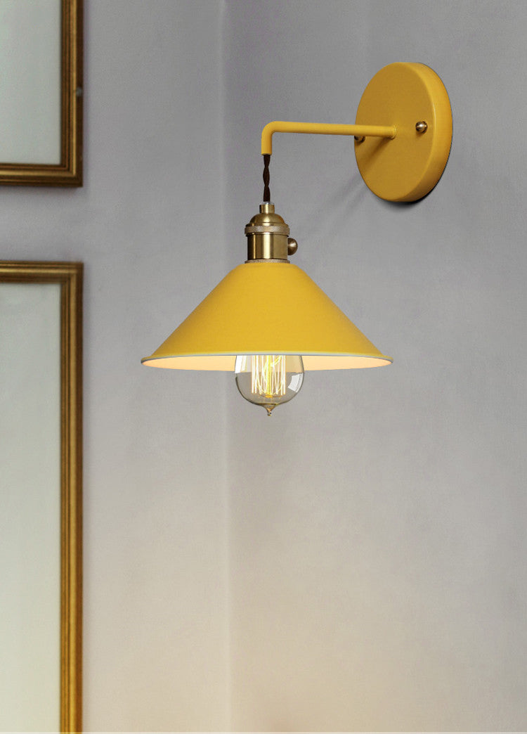 Skorter | Nordic Industrial Cone Yellow Wall Lamp