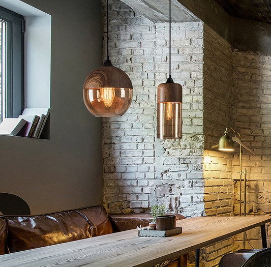 Skorter | Nordic Trelux pendant lamp with tea-colored glass shade