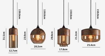 Skorter | Nordic Trelux pendant lamp with tea-colored glass shade