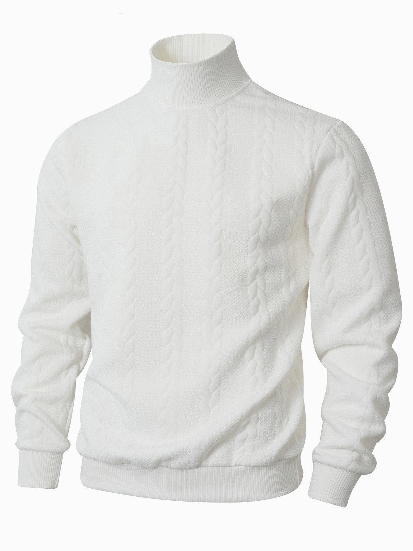 Men's stylish sweater with textured stand-up collar Skorter