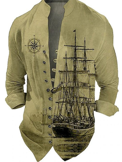 Men's vest with nostalgic maritime ship design Skorter