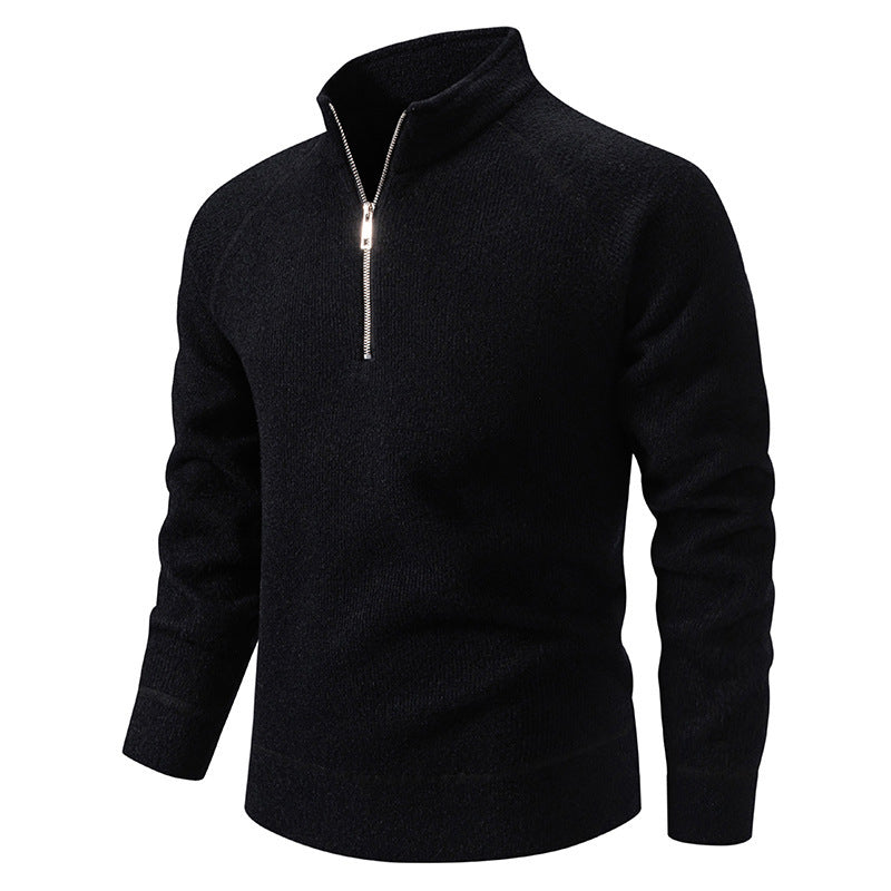 Men's turtleneck sweater with modern zipper and textured design Skorter