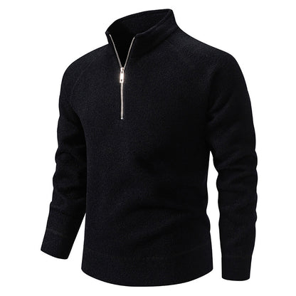 Men's turtleneck sweater with modern zipper and textured design Skorter