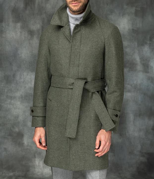 Men's elegant trench coat with waist belt and modern accents Skorter