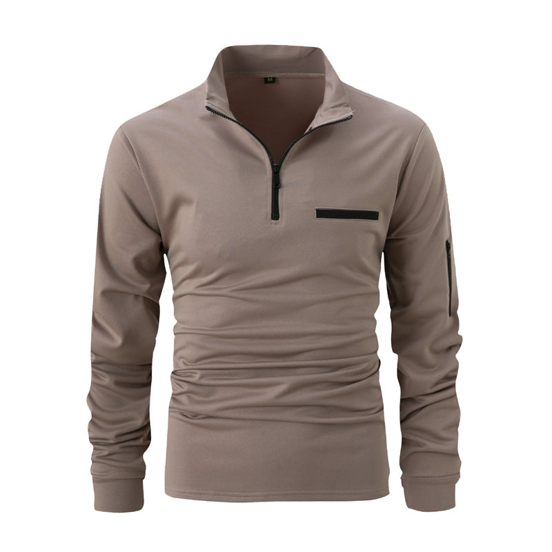 Men's sporty sweater with half zip and practical pockets Skorter