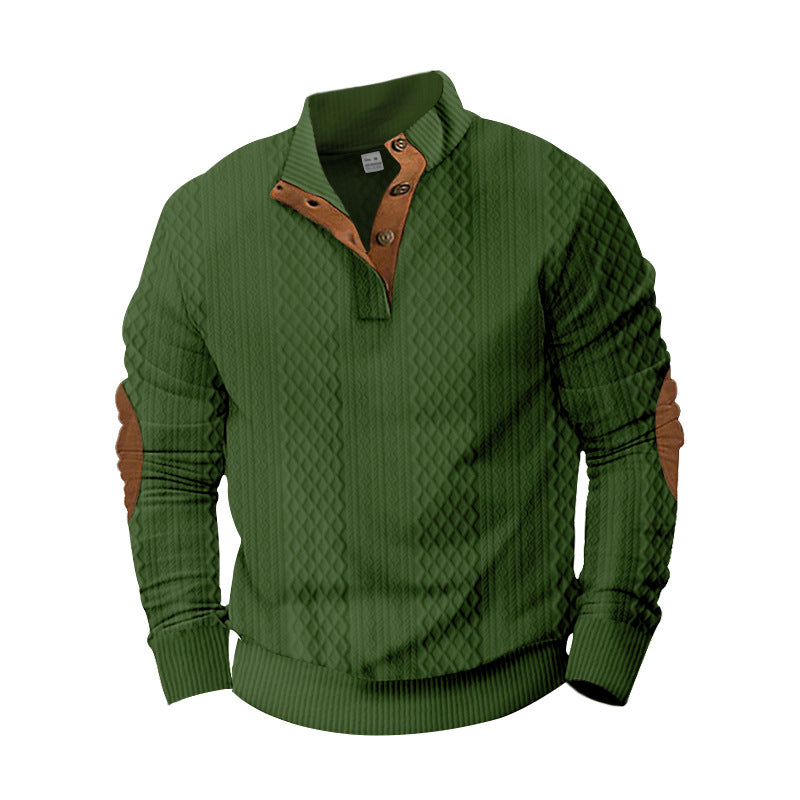 Men's stylish knit sweater with modern button design and textured fabric Skorter