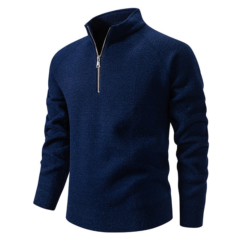 Men's turtleneck sweater with modern zipper and textured design Skorter