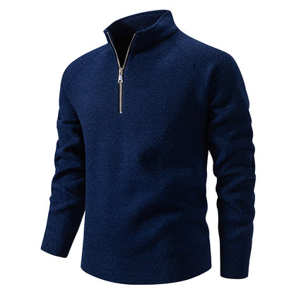 Men's turtleneck sweater with modern zipper and textured design Skorter