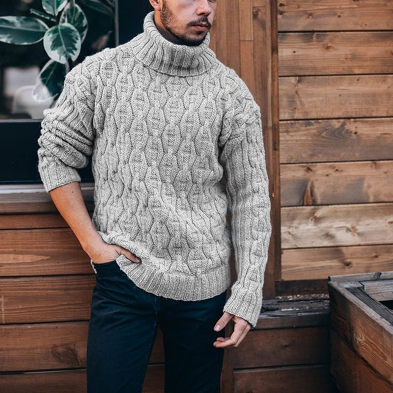 Men's chunky knit turtleneck sweater Skorter