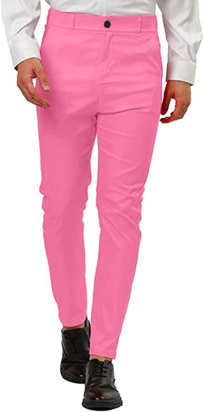 Men's Fashion Slim-Fit Chino Pants with Elastic Waistband and Innovative Design Skorter
