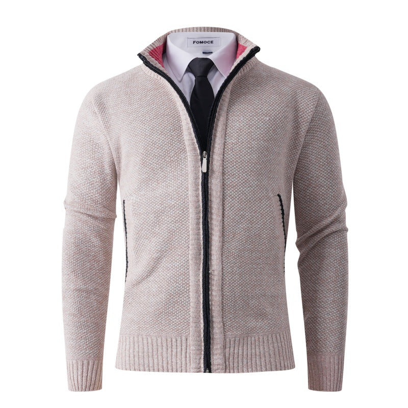 Men's stylish cardigan with high collar and practical pockets Skorter