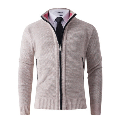 Men's stylish cardigan with high collar and practical pockets Skorter