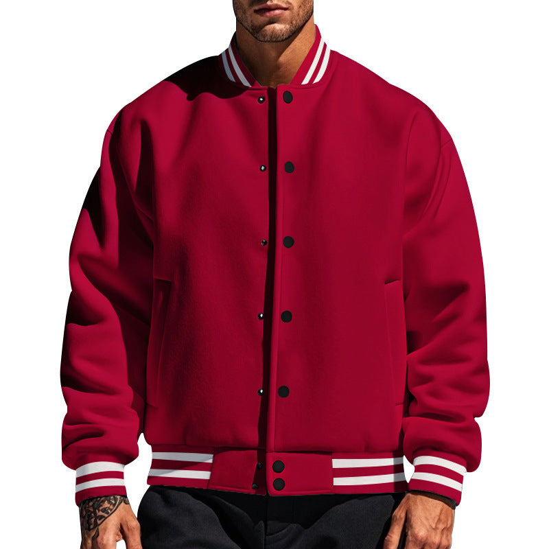 Men's Sporty College Jacket with Fashionable Collar Skorter