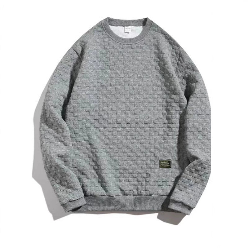 Men's sweatshirt with textured design and modern round neckline Skorter