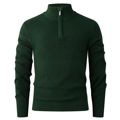 Men's sweater with stand-up collar and additional zipper Skorter