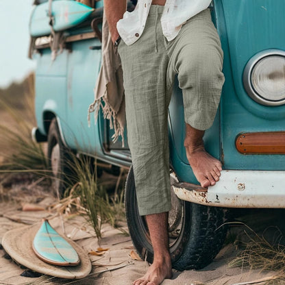 Men's Chino Pants with Casual Cut and Elastic Waistband Skorter