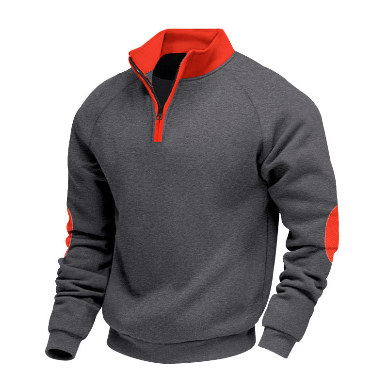 Men's sporty sweater with innovative zipper and contrast arm details Skorter