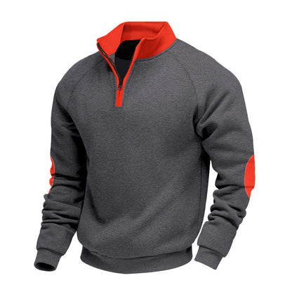 Men's sporty sweater with innovative zipper and contrast arm details Skorter