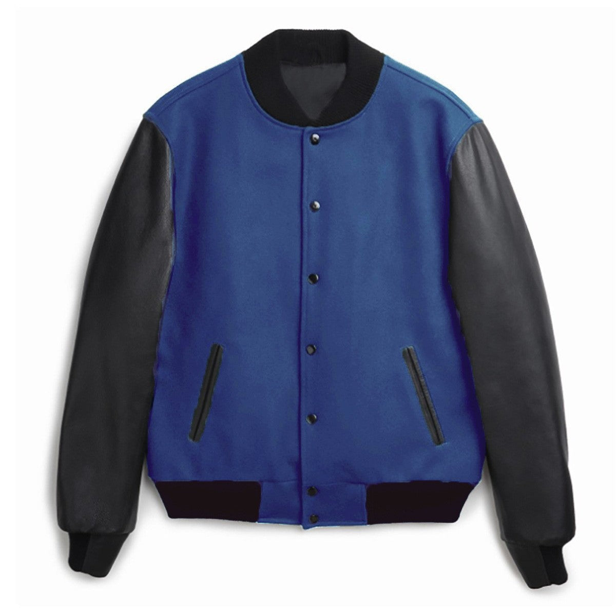 Men's stylish college jacket with leather sleeves Skorter