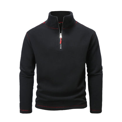 Men's fleece pullover with high collar and half zip Skorter