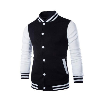 Men's sporty college jacket with contrasting sleeves and comfortable fit Skorter
