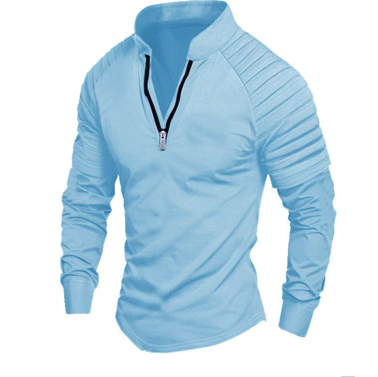 Men's sporty zip pullover with stylish accents Skorter