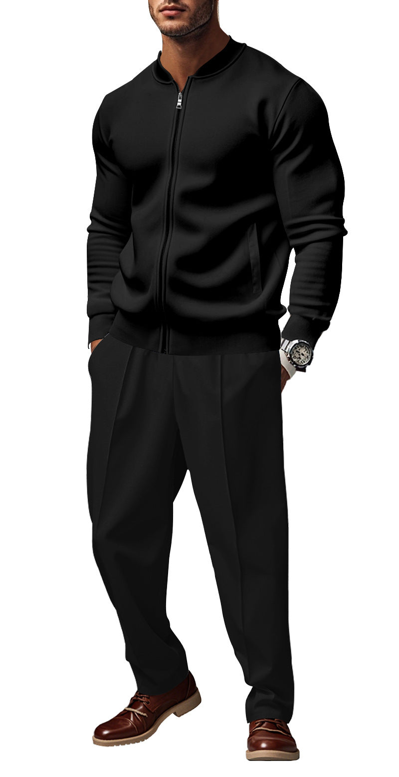 Men's sporty tracksuit with practical pockets and short zipper Skorter