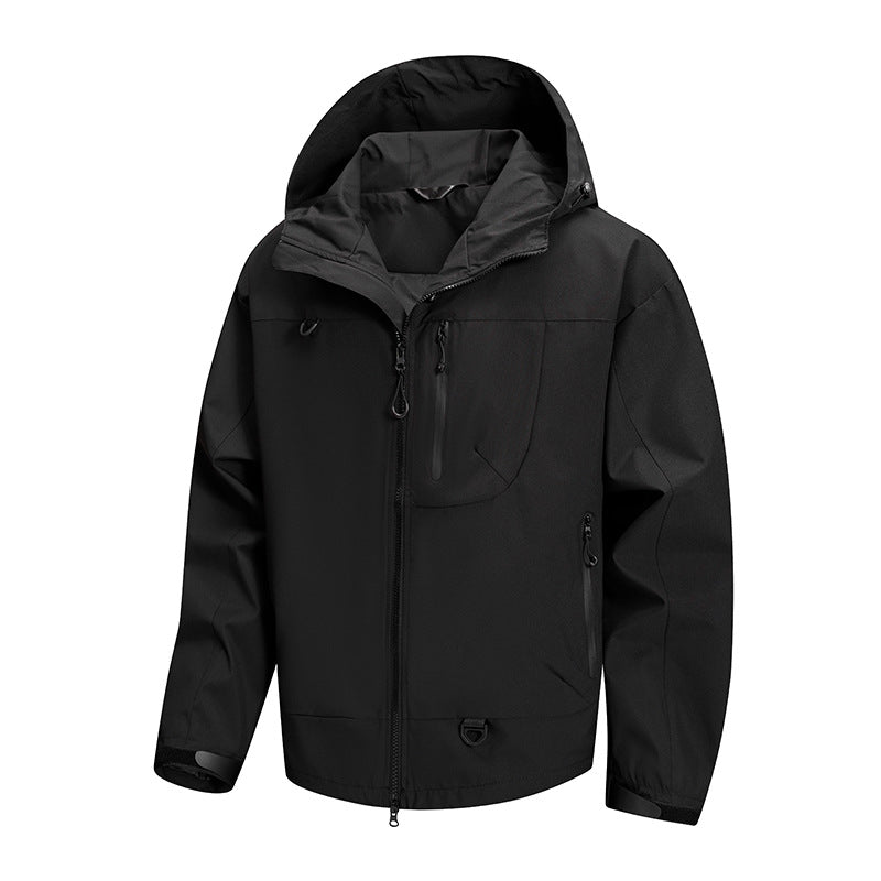 Men's technical outdoor jacket with waterproof fabric and adjustable hood system Skorter