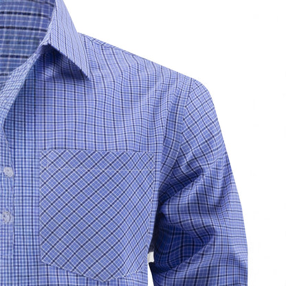 Men's stylish checkered shirt with chest pocket and elegant fit Skorter