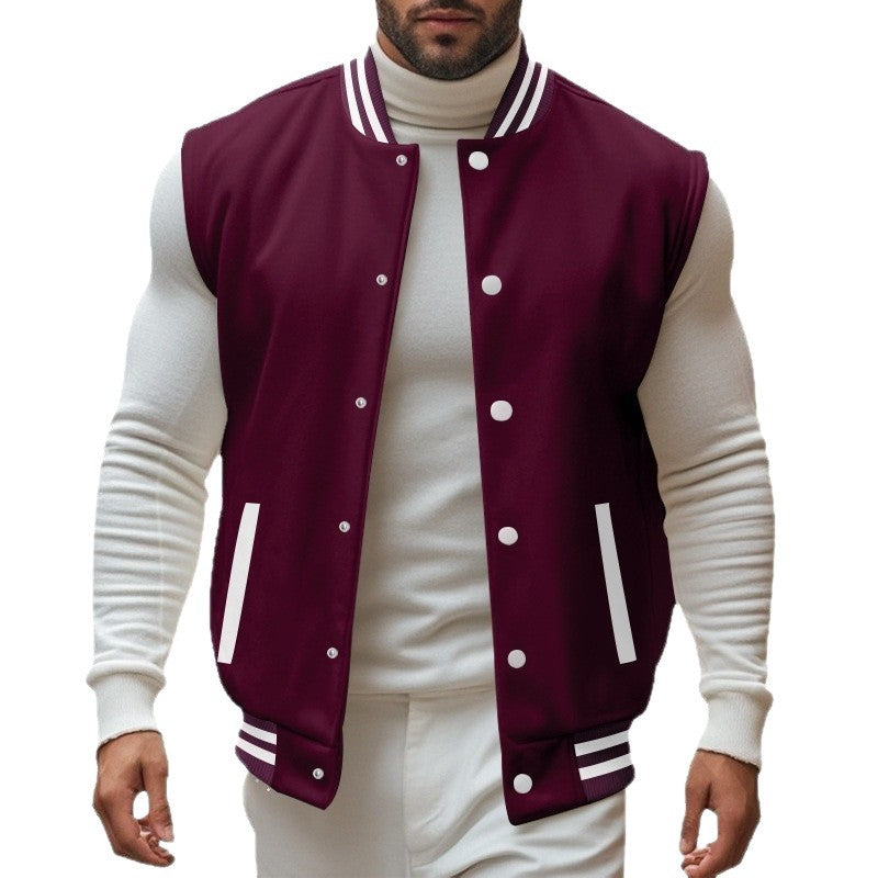 Men's casual vest in sports style with snap button closure and side insert pockets Skorter