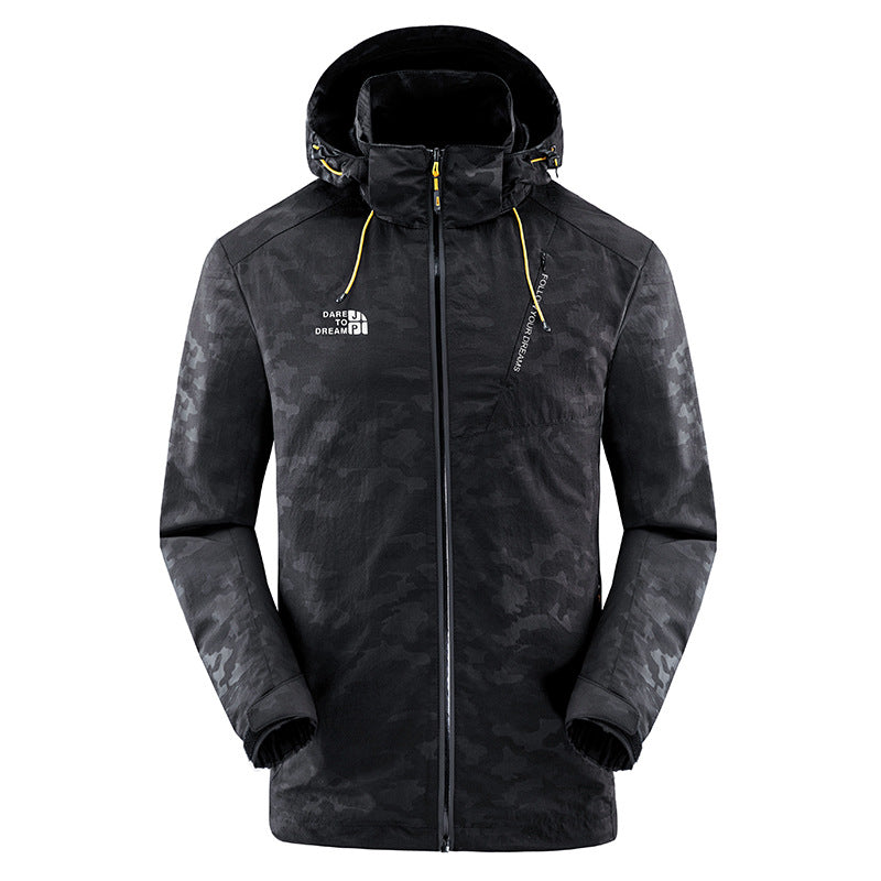 Men's water-repellent camouflage jacket with adjustable hood Skorter