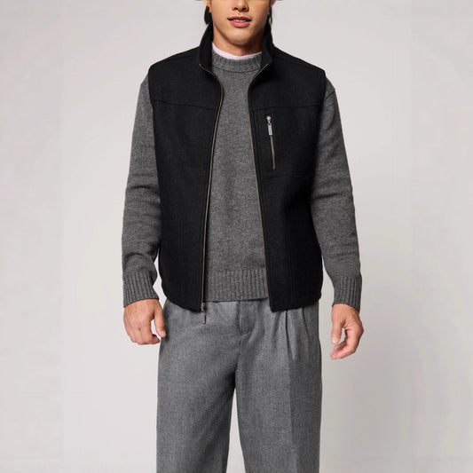 Men's warm vest made of high-quality pure wool with button closures Skorter