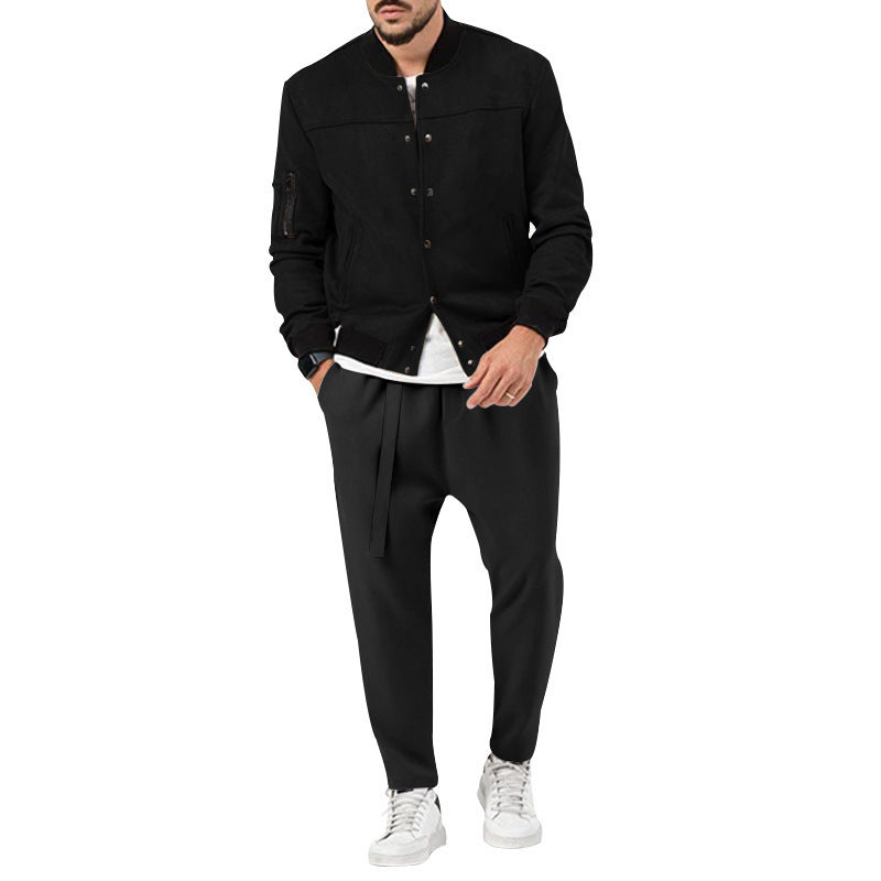 Men's fashion bomber jacket made of soft suede with practical pockets Skorter