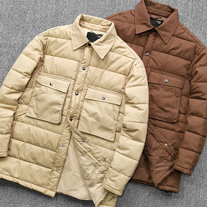 Men's quilted overshirt jacket with practical flap pockets and sturdy collar Skorter