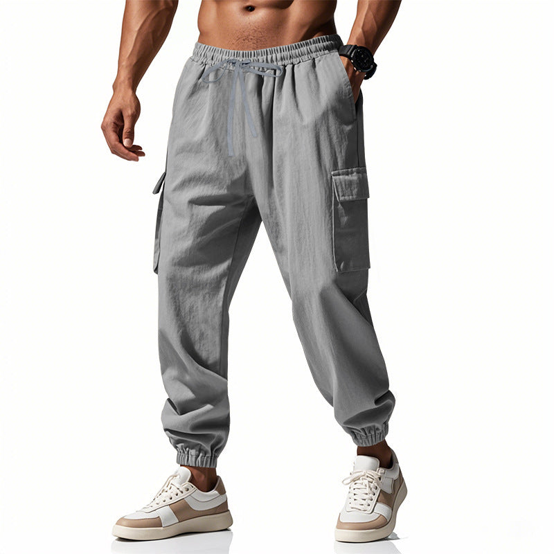 Men's cargo jogging pants with elastic waistband and practical side pockets Skorter